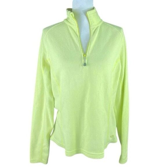 Mountain Hardwear Jackets & Blazers - Mountain Hardwear Womens Yellow Long Sleeve 1/4 Zip Pullover Fleece Jacket Large